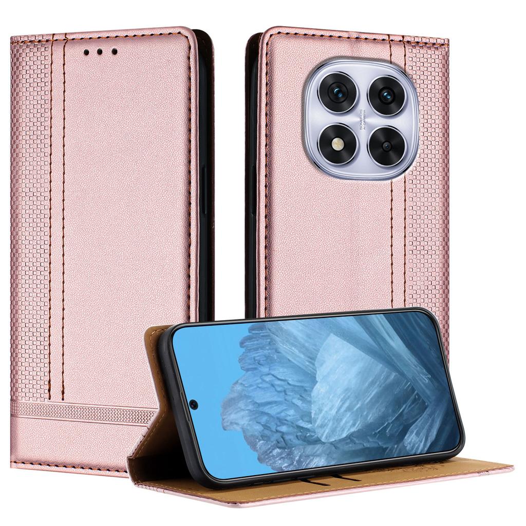 Для Xiaomi Redmi Note 14 Pro 5G чехол L-образный сетчатый узор кожаный чехол-подставка для телефона с отделениями для карт