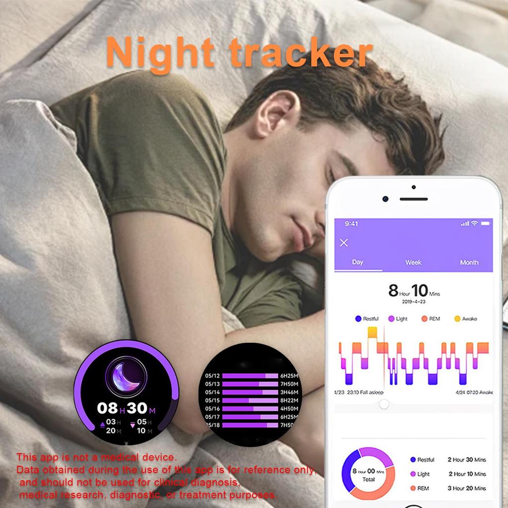 Smart Watch QTLLBT, Message Notification, Wireless Call Function, Calorie Tracker, Pedometer, Built-in LED Flashlight, 100+ Sports Modes