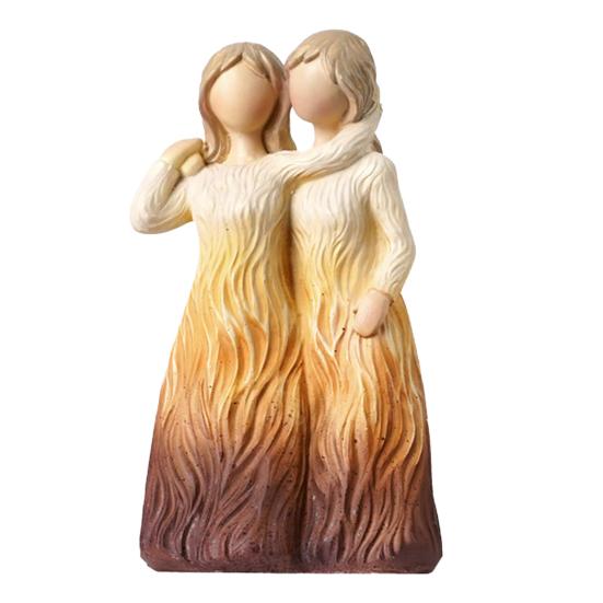Resin Carving Family Figurine, Mother Father Son Daughter Statue, Hand-Painted Parents Kids Sculpture, Gift for Mother's Day Father's Day