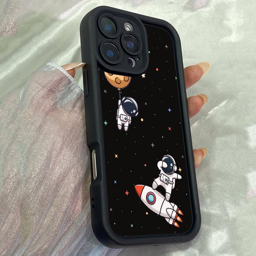 JT461 Ретро-чехол «Космонавт» для iPhone 17 16 15 14 13 Pro Max, Samsung S26 S25 Ultra A17 A07 A56 A16, Xiaomi 15T, Redmi 15c 14C.