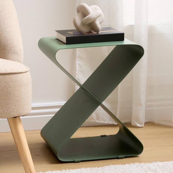 Table café Elder hauteur 45,5cm métal Atmosphera - Olive -