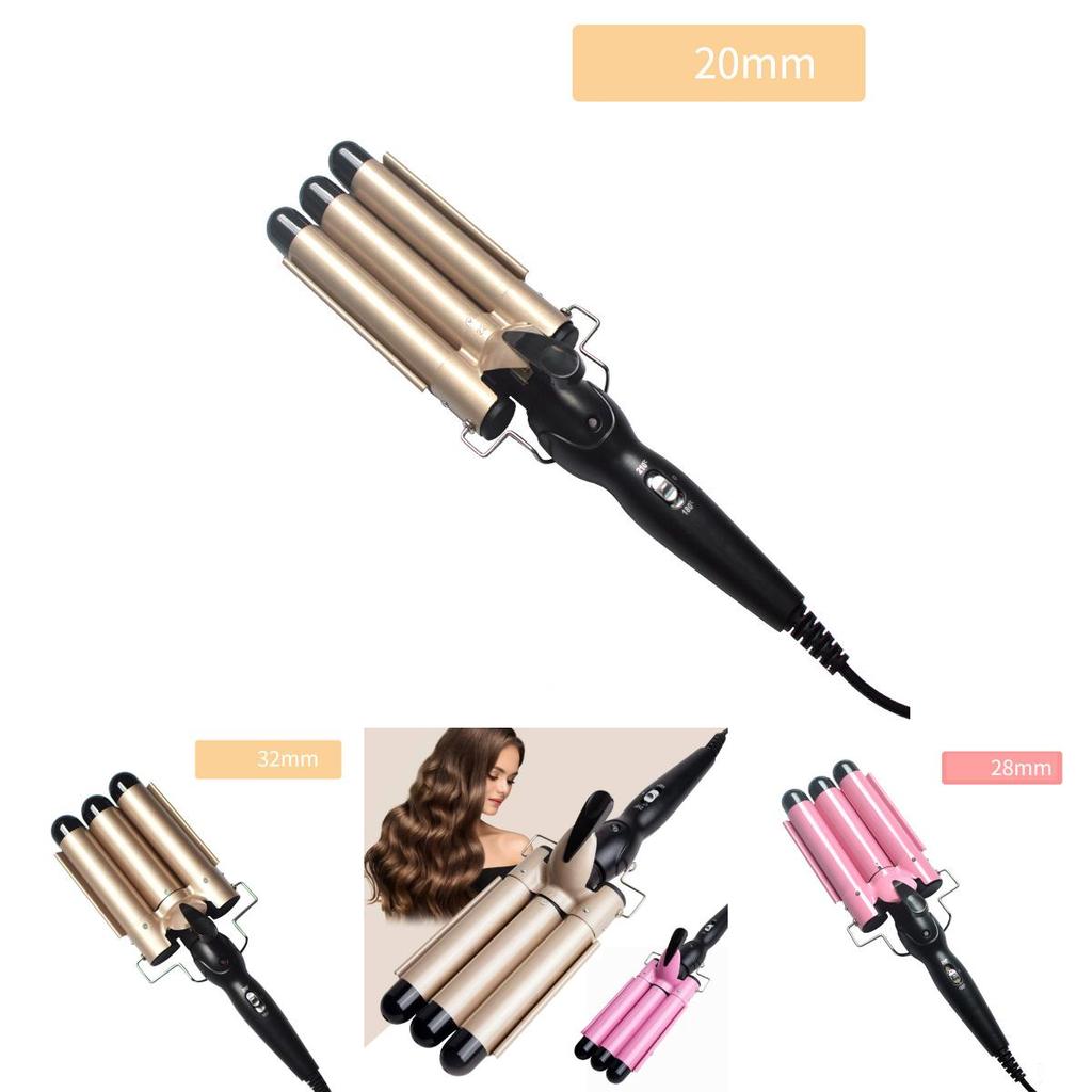 Керамический 3-ствольный плойка-волна для волос из парикмахерской. Получите идеальные локоны за считанные минуты.