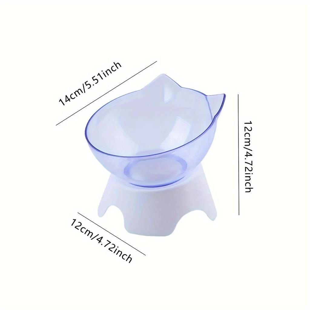 1 приподнятая прозрачная миска для кошачьего корма с наклонной подставкой. Миска для собак — способствует здоровому питанию и улучшению пищеварения кошек.