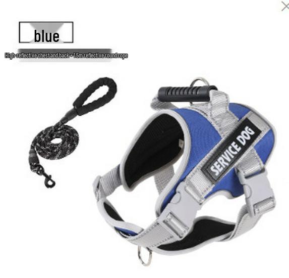 Шлейка для собаки в стиле седла K9 и поводок - Взрывозащищенная, для средних/крупных пород, бордер-колли, золотистый ретривер