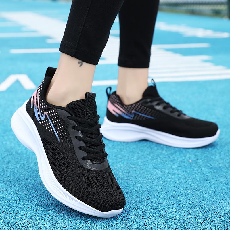 Fashion Women Sneakers Mesh Breathable Sports Running Jogging Chunky Platform Flat Shoes Student Casual Trainers Anti-slip Sneakers