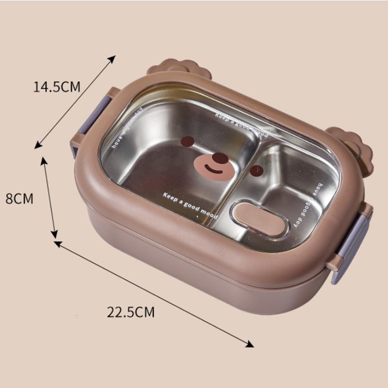 Нержавеющая сталь Bento Lunch Box для детей, школьный Bento Box для детей, герметичный, симпатичный, портативный контейнер для еды, отдельный подогреваемый ланч-бокс