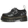 Leather Metal Eyelet Thick Sole Shoes Unisex Shoes Black 27355001