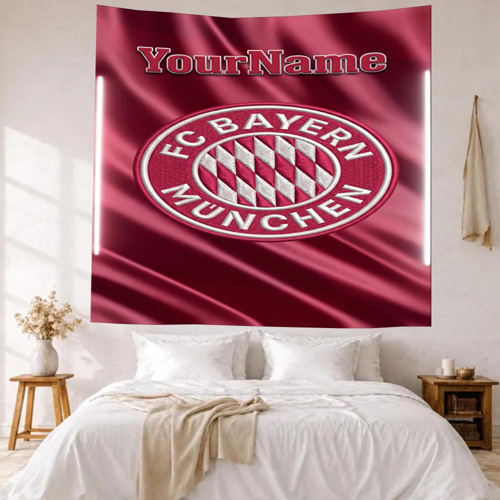 Bayern Munich Custom Your Name Wall Decor Tapestry Art For Pet Memorial Birthdaywedding Party Backdrop Family Gift