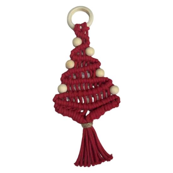 Подвеска из хлопковой веревки ручной работы в форме рождественской елки, плетеное настенное украшение для праздничного дома, торгового центра, бара, декора