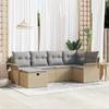 6-piece Garden Sofa Set with Beige Cushions Poly Rattan 3360211