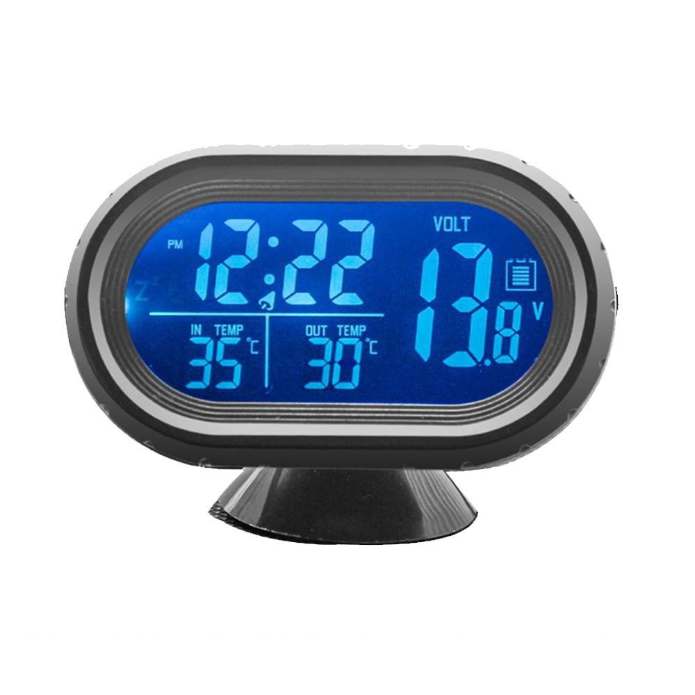 3 In 1 12/24V Car Volt Meter Auto Digital LED Car Voltmeter Thermometer Car Truck USB Charger Current Meter Volt Detector