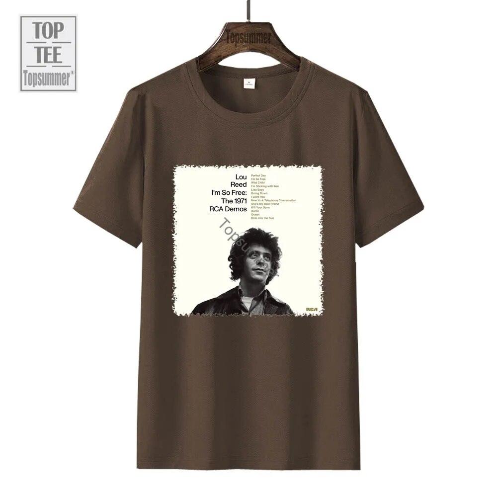 Я так свободен: Футболка с демонстрационным альбомом RCA 1971 года, футболка Lou Reed Tour, модная футболка в стиле поп для мальчиков и девочек, черные футболки