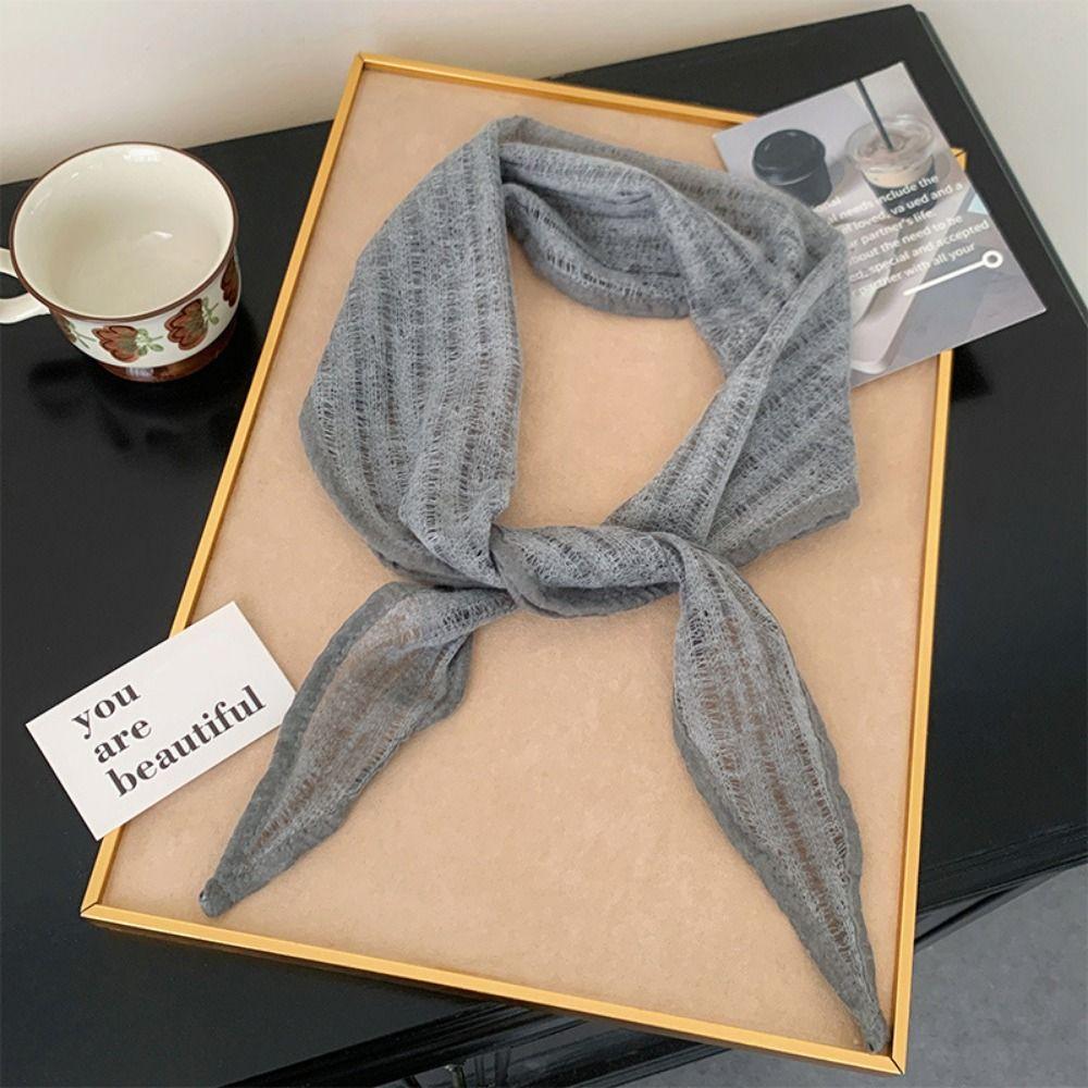 Pure Color Triangle Scarf Multicolor Neckerchief Trendy Head Wrap Photo Props