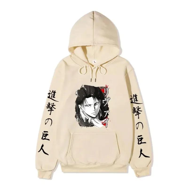 Аниме Атака Титанов АОТ Мерч Аккерман Леви Разведкорпус Принтованные Толстовки Осень Зима Свитшоты Пуловеры