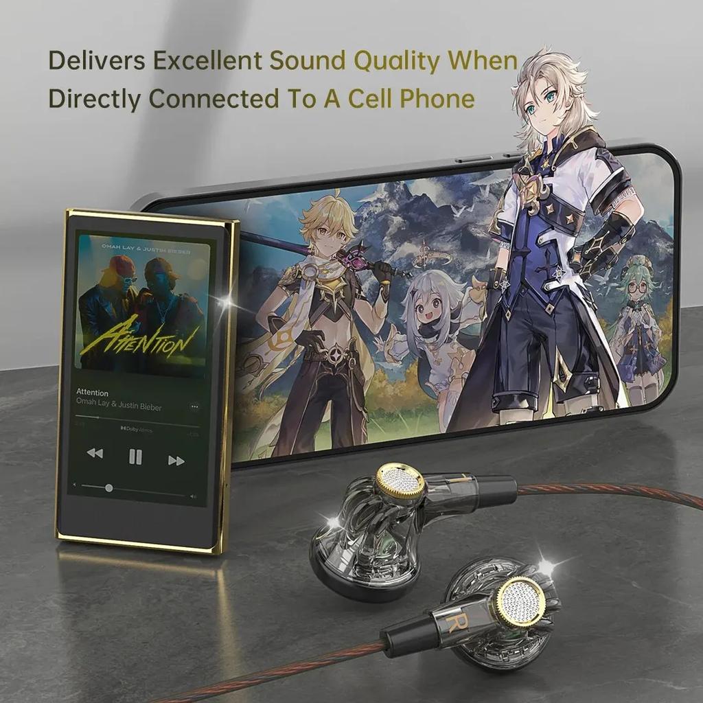 QKZ MDR Flat-Head Headphones 16MM Large Dynamic HIFI Bass Sport Earbuds Music Wired Earphones 3.5MM AUX Headset In Ear with Mic