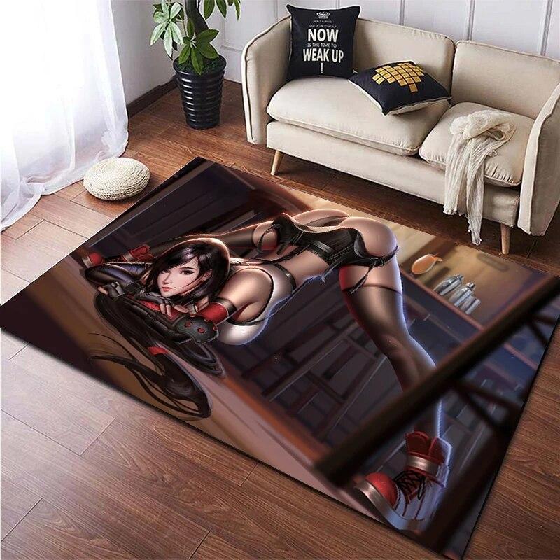Горячий аниме сексуальная девушка, красивый ковер с принтом для гостиной, нескользящий коврик для спальни, современное украшение дома, напольный коврик для йоги