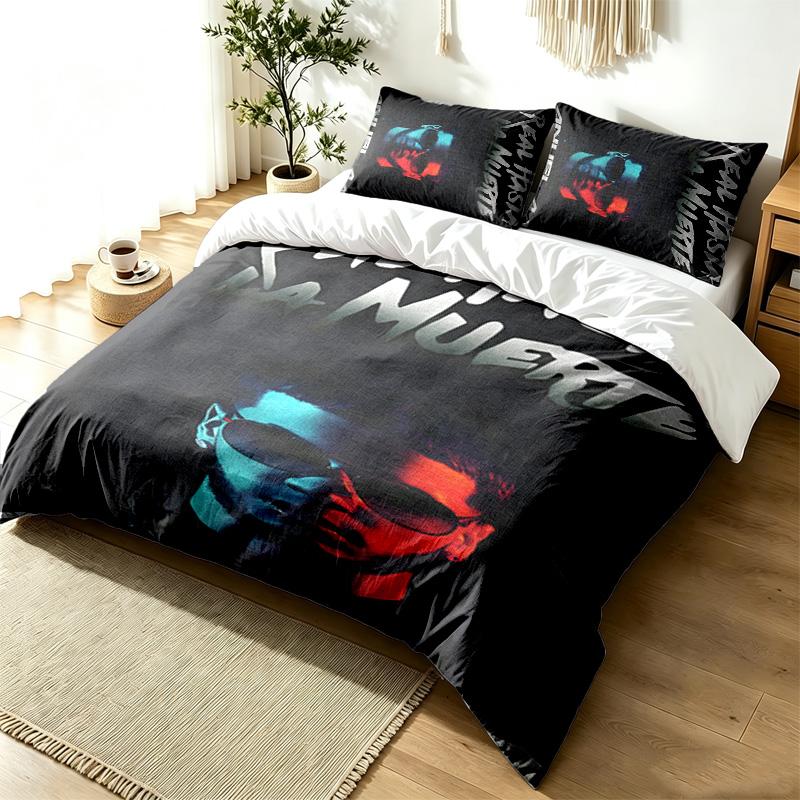Anuel AA 3pc Duvet Cover Set Simple Modern Bedding Set Wrinkle Resistant Soft Fabric All Season Use a perfect gift