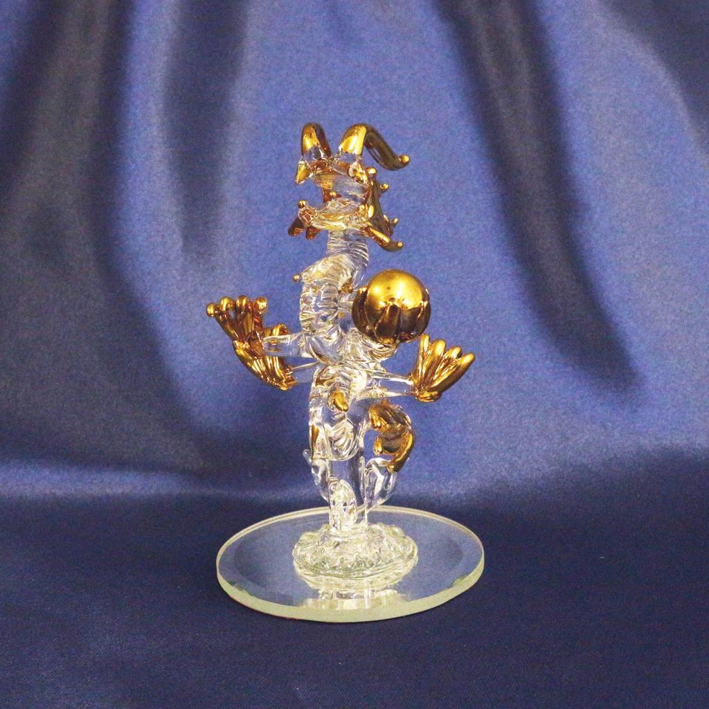 Four Cart Handmade Glass Feng Shui Good Luck Ascending Dragon Stainless Steel 8.5cm Long