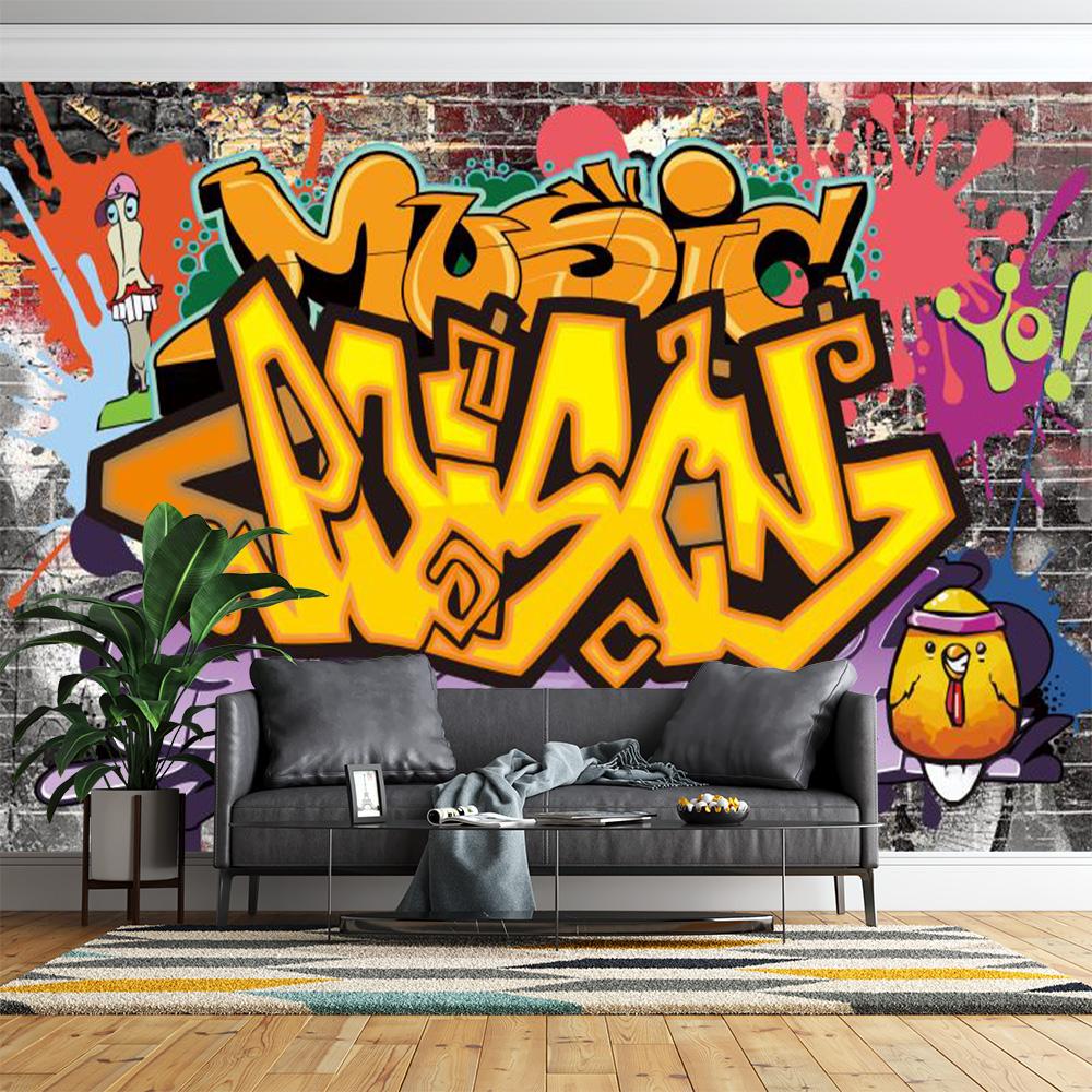 Abstract Street Graffiti Wall Mural Cartoon Graffiti Wallpaper Bedroom Murals