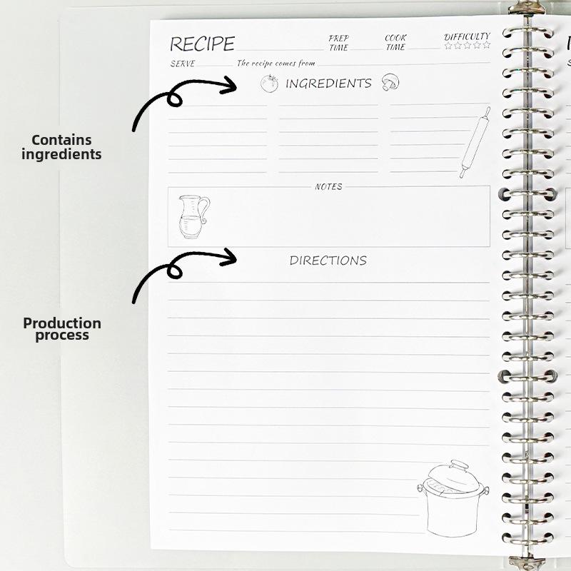 "DIY Family Recipe Journal: Cross-Border Loose-Leaf Cookbook"