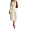 Fall/Winter Knitted Long Dress for Women - New Style with Waistline and Hanger Straps - Elegant and Casual Dress