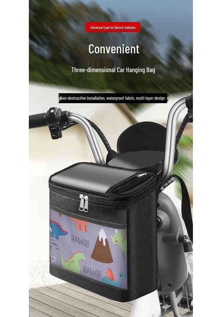 Electric Vehicle Front Hanging Anti-Splash Large Capacity Multi-Functional Storage Bag
