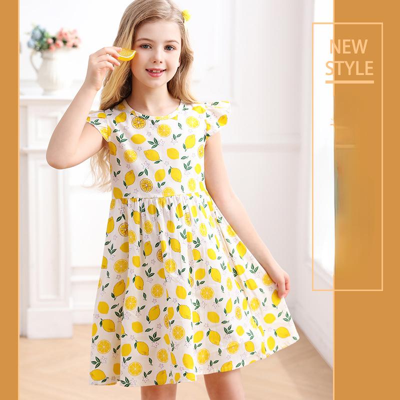 Children's Cotton Fashion Floral Princess Dress Summer Girls Sweet Dress