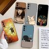 Кошачьи мемы F-Смешной милый чехол для телефона для Samsung S25, S24, S21, S22, S23, S30, Ultra, S20, Plus, Fe, Мягкий силиконовый черный чехол