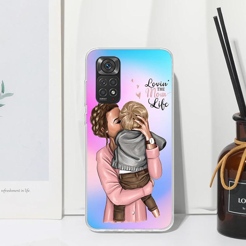 Женская Модная Девушка Супер Мама Чехол для Телефона Ребенка Для Xiaomi Redmi Note 15 13 14S 14 Pro Plus 12S 11S 10S 12 11E 10 11T Арт Fundas Ba