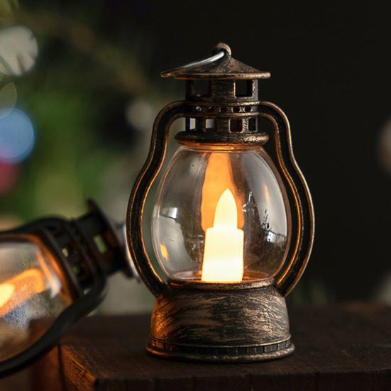 LED Candle Retro Style Hanging Hook Design Glare Free Energy-saving Wide Application Decorative Plastic Romantic Mini Desktop LED Lantern Party
