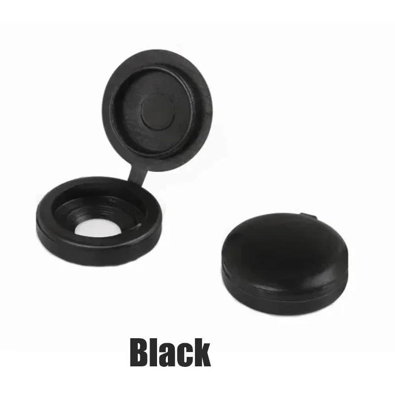 10/100Pcs Hinged Plastic Screw Cap Cover Nut Fold Snap Protective Cap Button Screw Wood Furniture Decorative Nuts Bolts Hardware