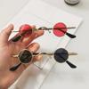 Vintage Rock Punk Man Sunglasses Classic Small Round Sunglasses Men Wide Bridge Metal Frame Black Lens Driving Eyewear