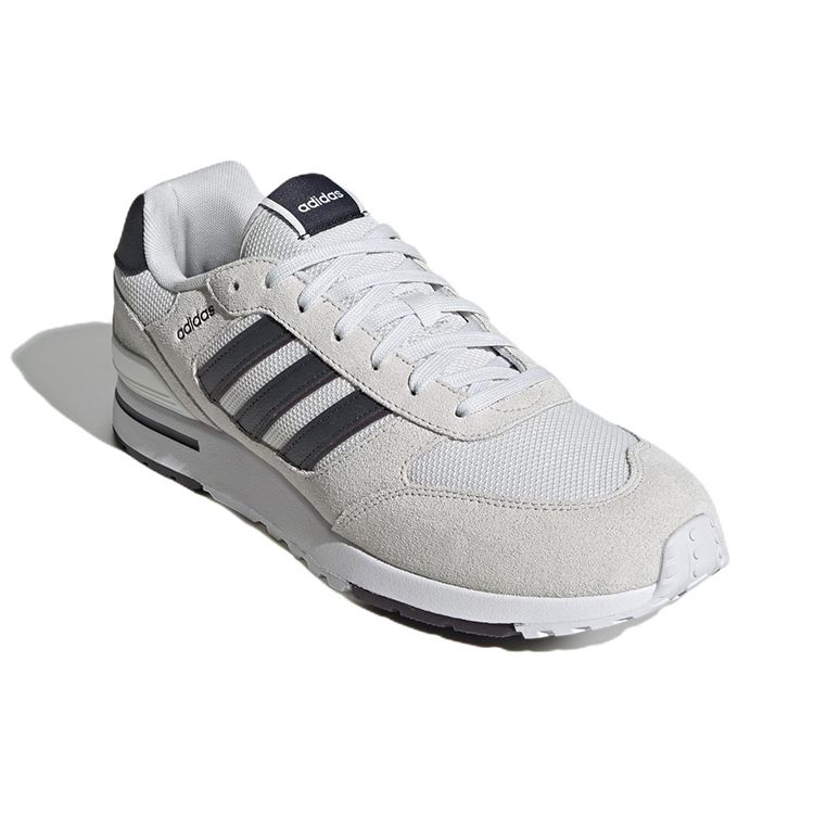 Adidas Neo Run 80S Шнуровка Плоская Удобная Амортизация Износостойкие Низкие Кроссовки для Бега Мужские Кроссовки Серый Черный GX4336