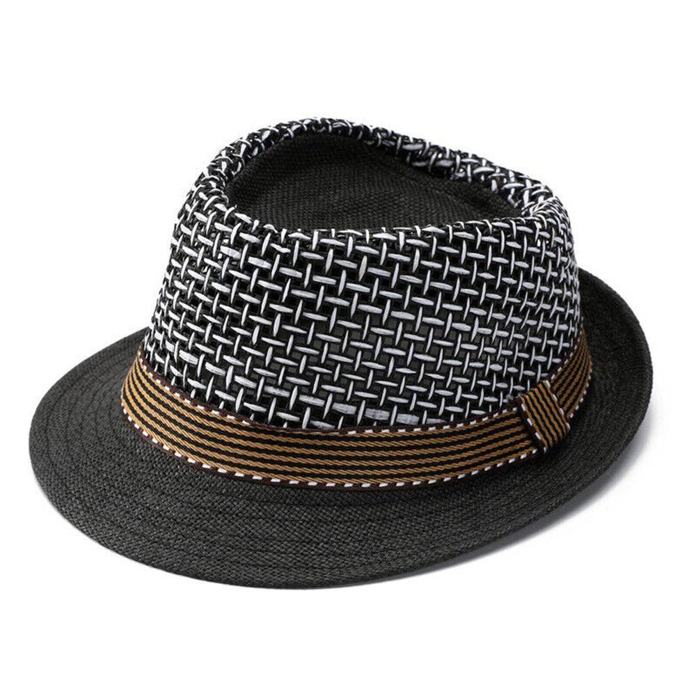 Short Brim Sun Cap Breathable Floral Hat Outdoor Straw Fedora Hat  Summer