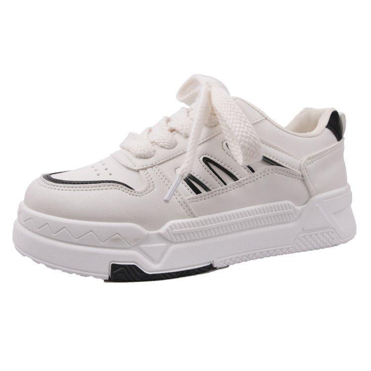 Женская обувь для внешней торговли 2025 весна новая резиновая мягкая подошва на платформе шнуровка студенческая женская повседневная спортивная обувь для скейтборда