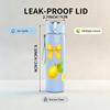 1PC Fresh Yellow Lemon Fruit Pattern 750ml Color Plastic Sports Water Bottle Leakproof Flip Straw Lid Suitable for Sports Office Home Use