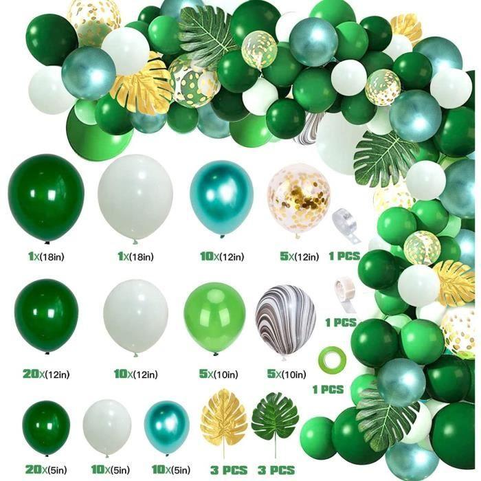 Kit Arche Ballon Vert Guirlande Ballons Blush Safari Jungle avec Ballon Vert Menthe Macaron Chrome pour Fête Nouvel An Noël Mariage