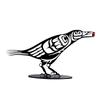 Metal Crow Figurine Crow with Berry Statue Desktop Decor Home Ornament Bird Silhouette Art