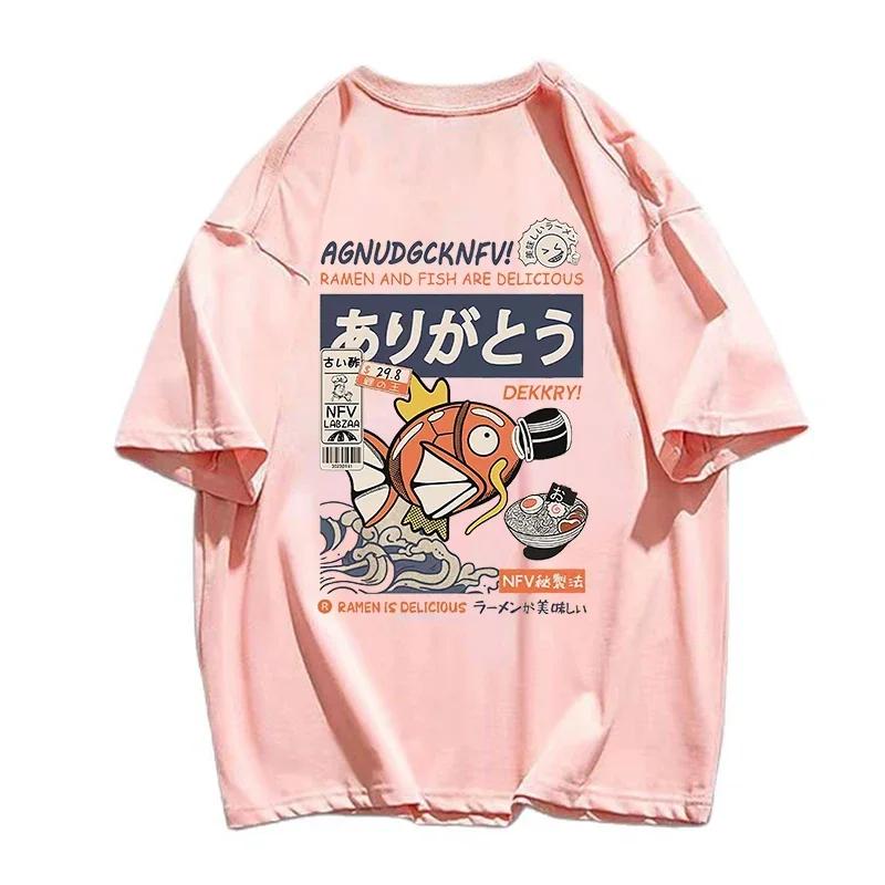 Plus Size Japanese-style Anime O-neck T-shirt Short-sleeved Fashion Harajuku Shirt Cotton Unisex Oversized Men's Women's T-shirt
