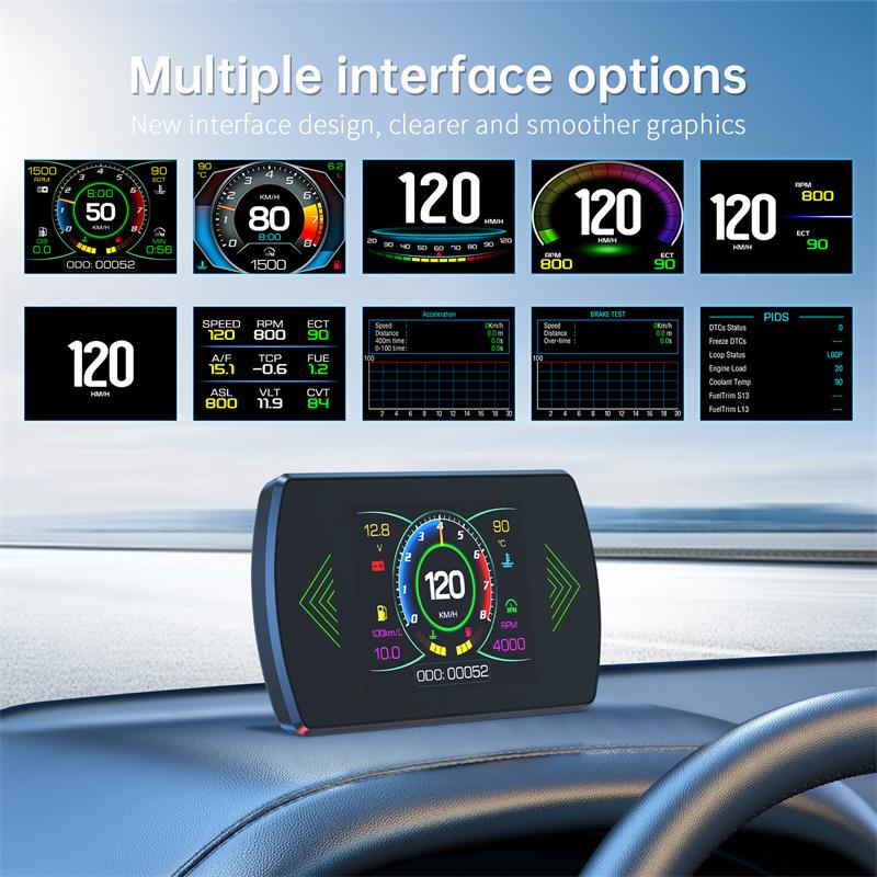 P12S Автомобильный Head Up Display Obd2 Двойная Система Для Hud Obd Автомобильный Датчик Умный Цифровой Измеритель Скорость Топливо Чтение Кода Ошибки Бортовой Компьютер