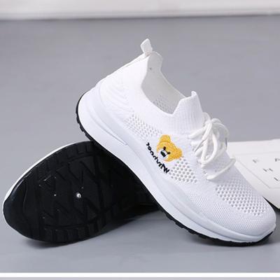 Новые вязаные кроссовки, женские весенне-летние кроссовки с дышащей сеткой, модные легкие туфли кокосового цвета