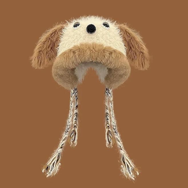 Осенне-зимняя плюшевая шапка-маленький монстрик, женская, забавная, милая, шерстяная шапка, маленькое животное, теплая, с защитой ушей, вязаная шапка Лей Фэн