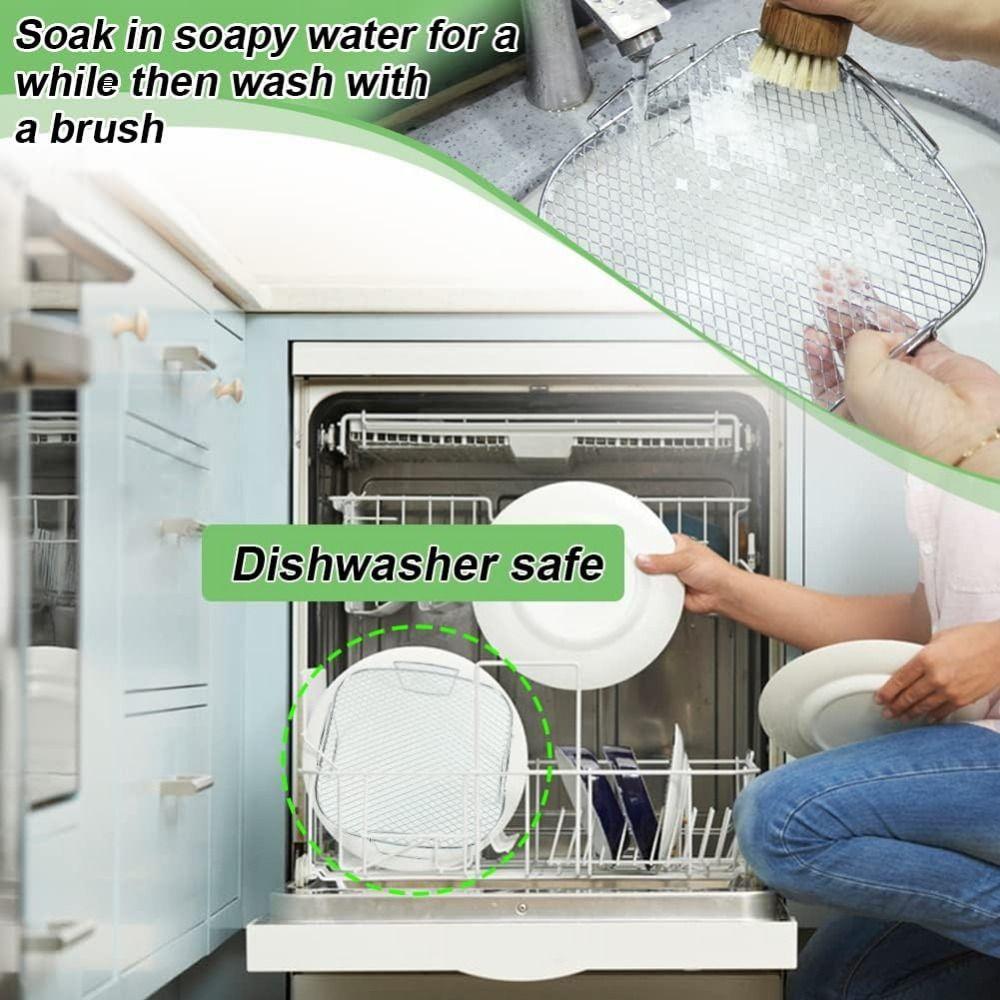 Stainless Steel Mesh Air Fryer Baking Rack Rust-proof Air Fry Basket Steaming Cooling Grid  Kitchen