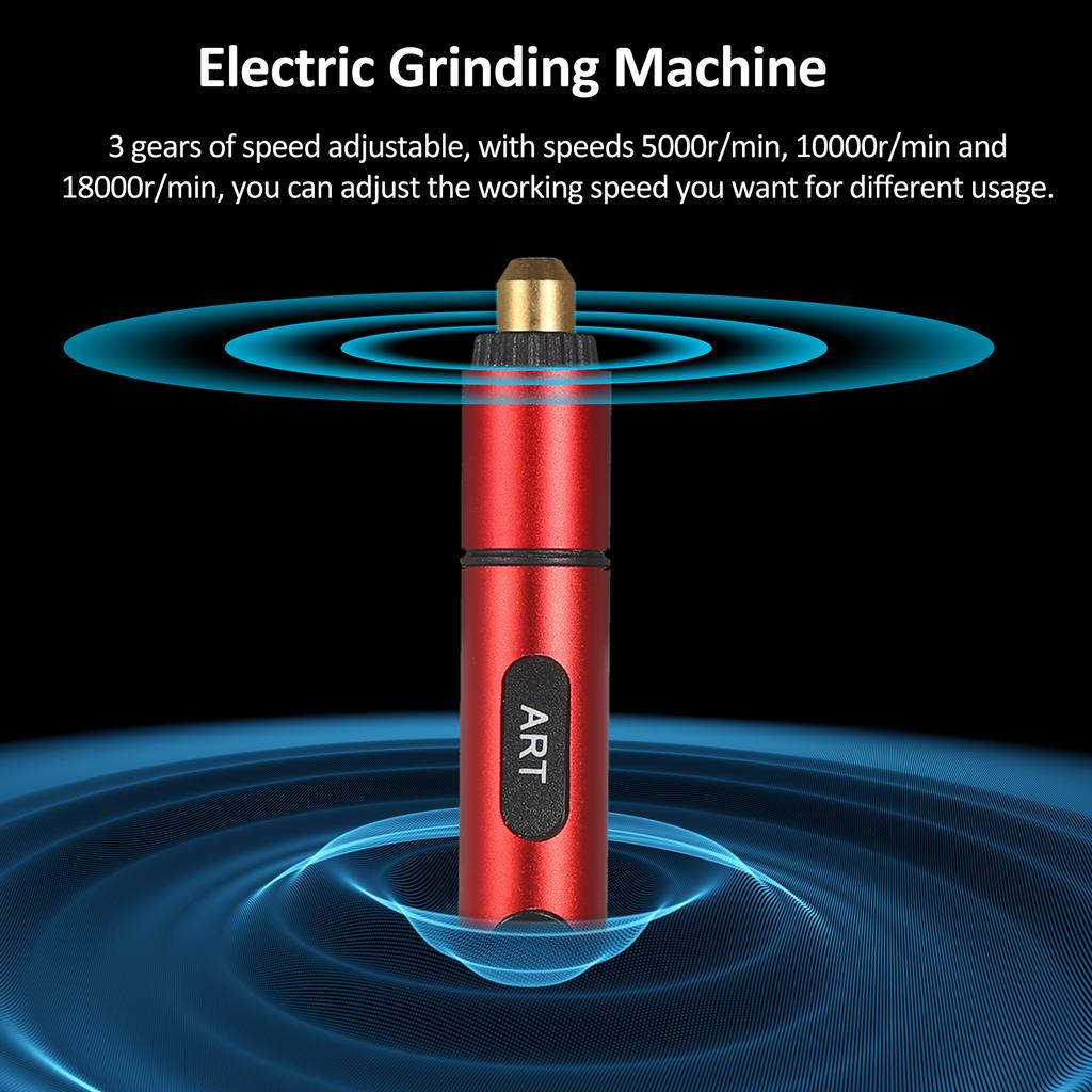 Мини-аккумуляторный вращающийся инструмент, 3 скорости, 5 В, перезаряжаемый набор вращающихся инструментов с 4 шлифовальными насадками, зарядка через USB