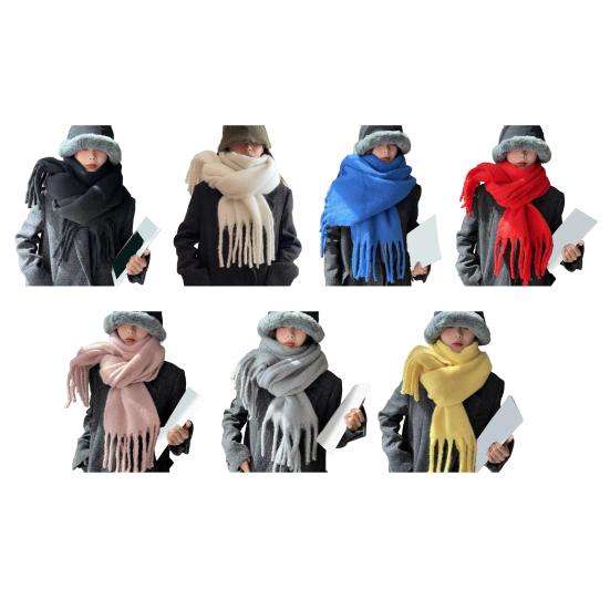 Faux Cashmere Plaid Scarf for Women – Warm Long Shawl Wrap for Fall and Winter