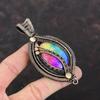 Подвеска Rainbow Solar Quartz Druzy, подвеска из медной проволоки, подвеска ручной работы, очень красивая подвеска из меди, ювелирное изделие из драгоценных камней, подарок на помолвку