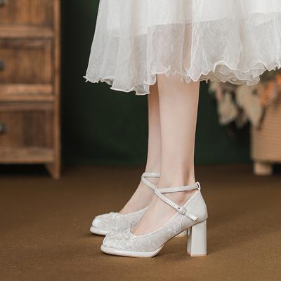 Весна новые супер высокие каблуки Мэри Джейн туфли на высоком каблуке французский ретро китайский стиль с водонепроницаемой платформой туфли принцессы