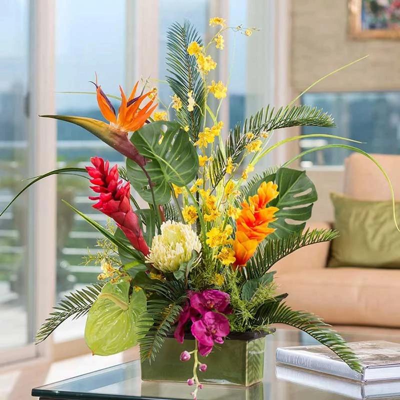 1 шт. искусственное растение тропические пальмовые листья лето монстера имитация листа для гавайской тематической вечеринки декор домашний сад искусственное растение