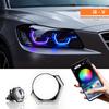 2 шт. 5D RGB Ангельские Глаза Кольца Гало с Поворотниками Приложение Bluetooth Светодиодные Мотоцикл Модификация Дневные Ходовые Огни Автомобильная Фара 12В
