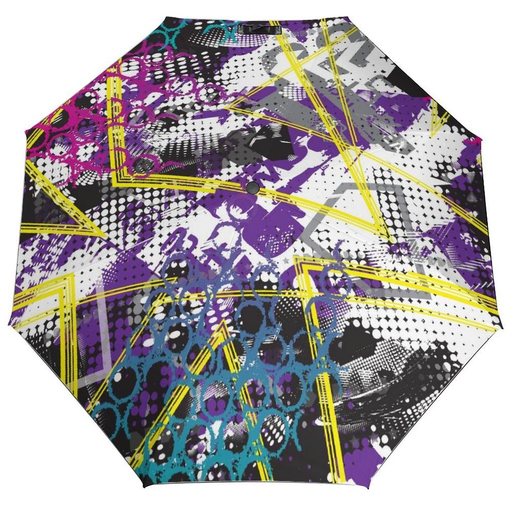 1 Pack Automatic Umbrella Featuring Waterproof Fabric And Durable Ribs For Travel Comfort In Graffiti Inspired Look